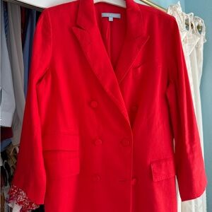 ANTONIO MELANI Red Blazer Tailored Suit Jacket